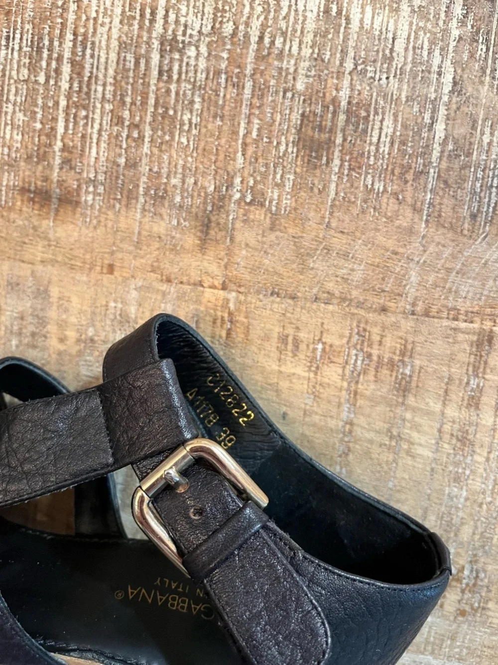 Vintage Dolce & Gabbana Studded Leather Wooden Platform Sandals - Size 39